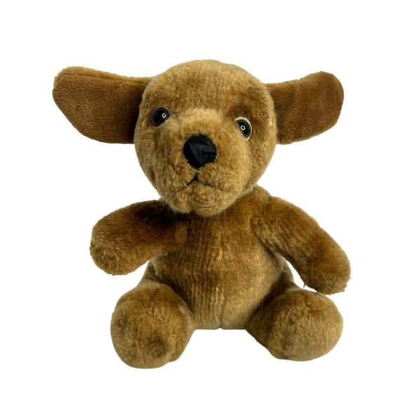 Brown Plush Dog Stuffed Animal Toy With Floppy Ears 9 Inches Tall Soft & Cuddly - Picture 1 of 5